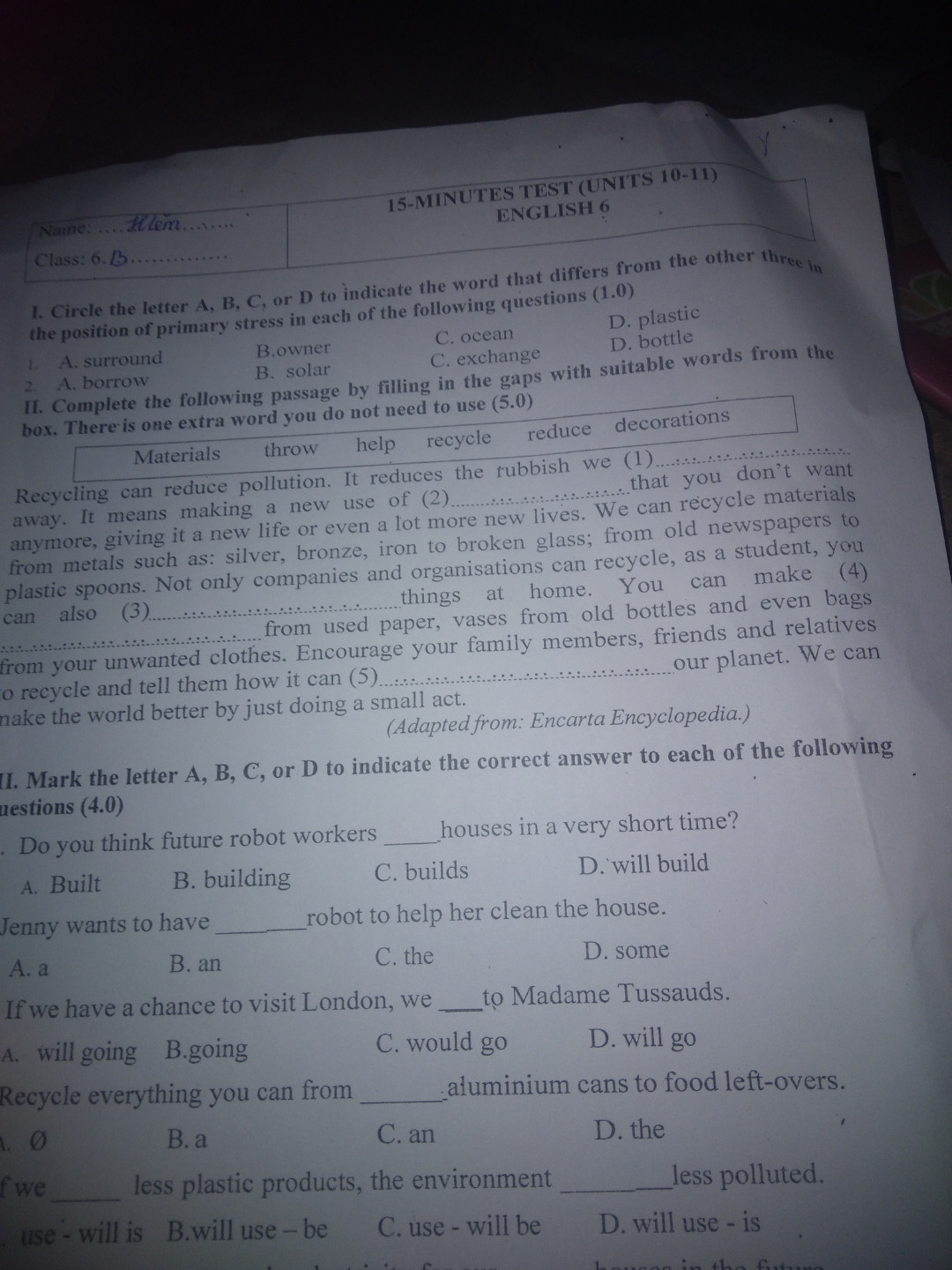 Complete the fllowing Passage ny filling in the gaps with súi table words from the box. There is one extra word you do not need to use