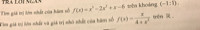 Tìm giá trị lớn nhất và giá trị nhỏ nhất của hàm số f(x) = x/4+x^2 trên IR