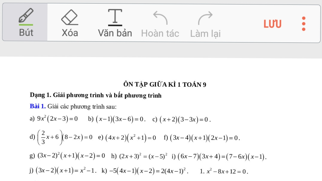 Giải phương trình sau:9x2(2x-3)=0