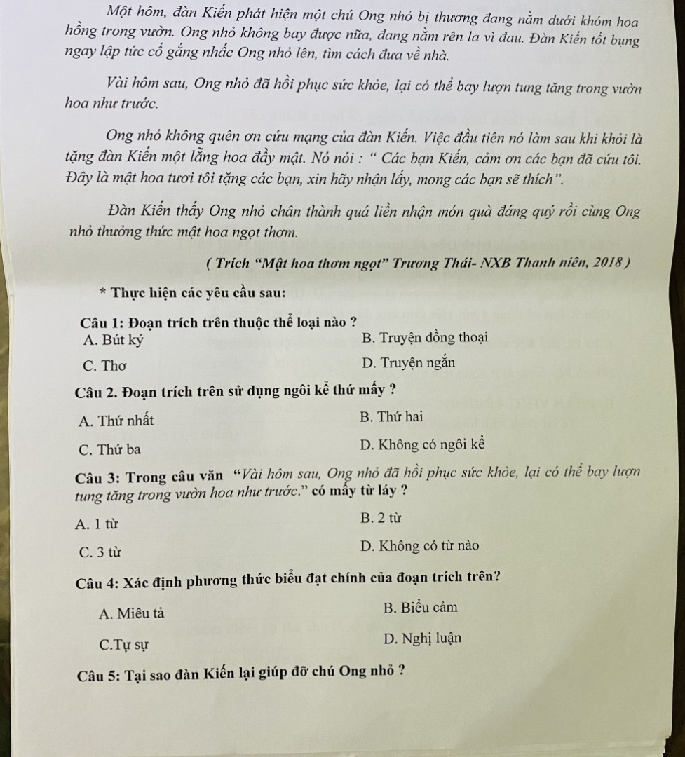 đoạn trích mật hoa thơm ngọt thuộc thể loại nào