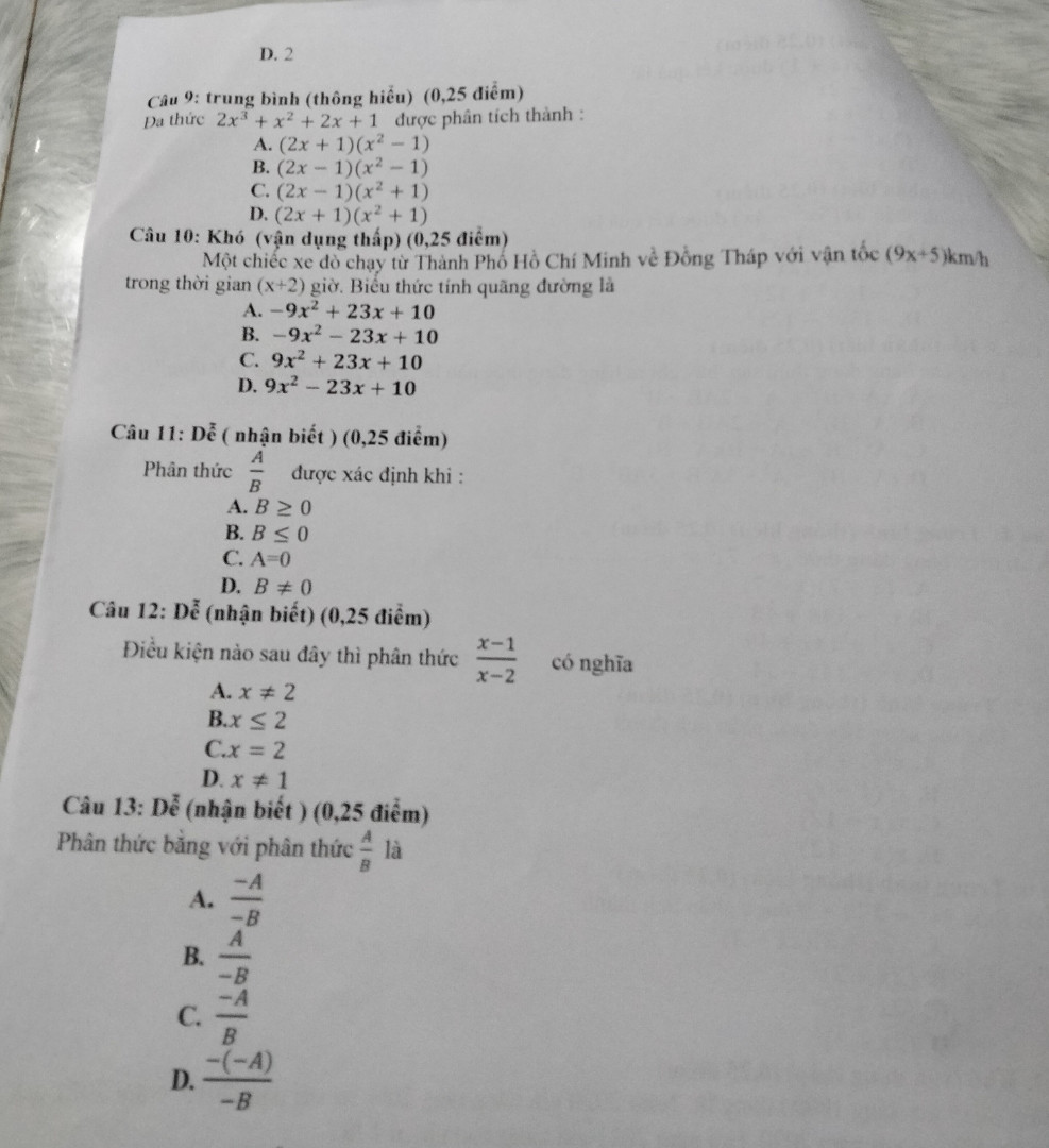 Phân tích đa thức thành nhân tử
A. 3x²+7x+4
B. x²-6xy+9y²-9