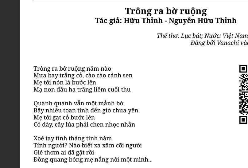 Phân tích bài thơ trông ra bờ ruộng của tác giả hữu thỉnh