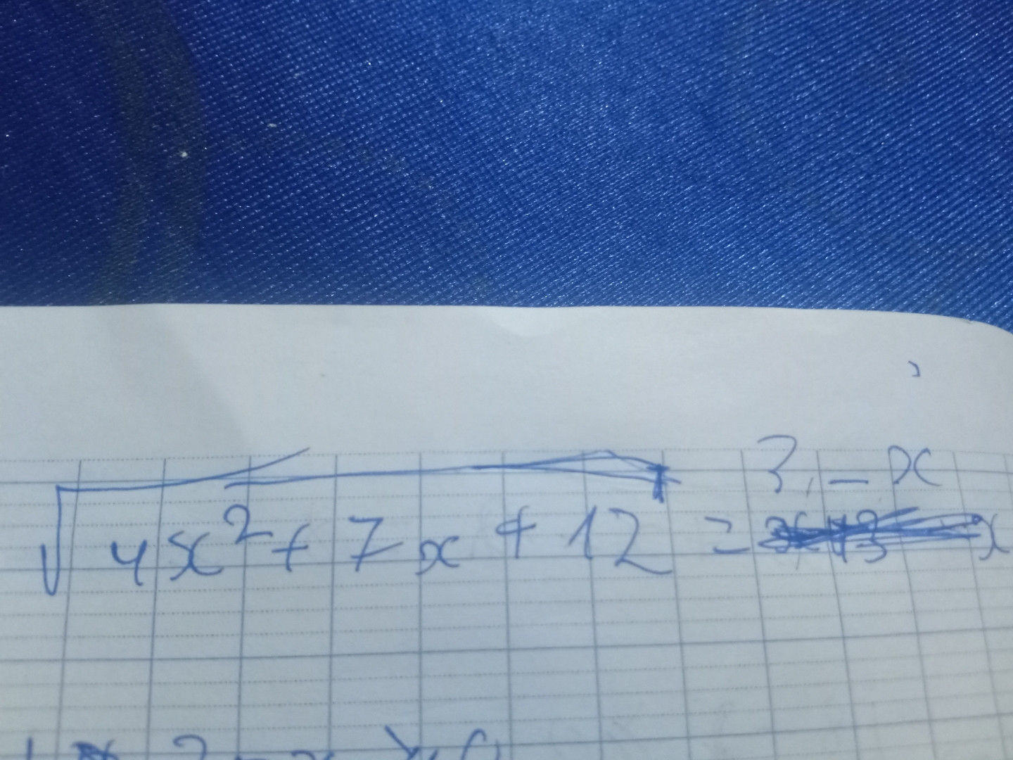 √4x^2 +7x +12= 3-x