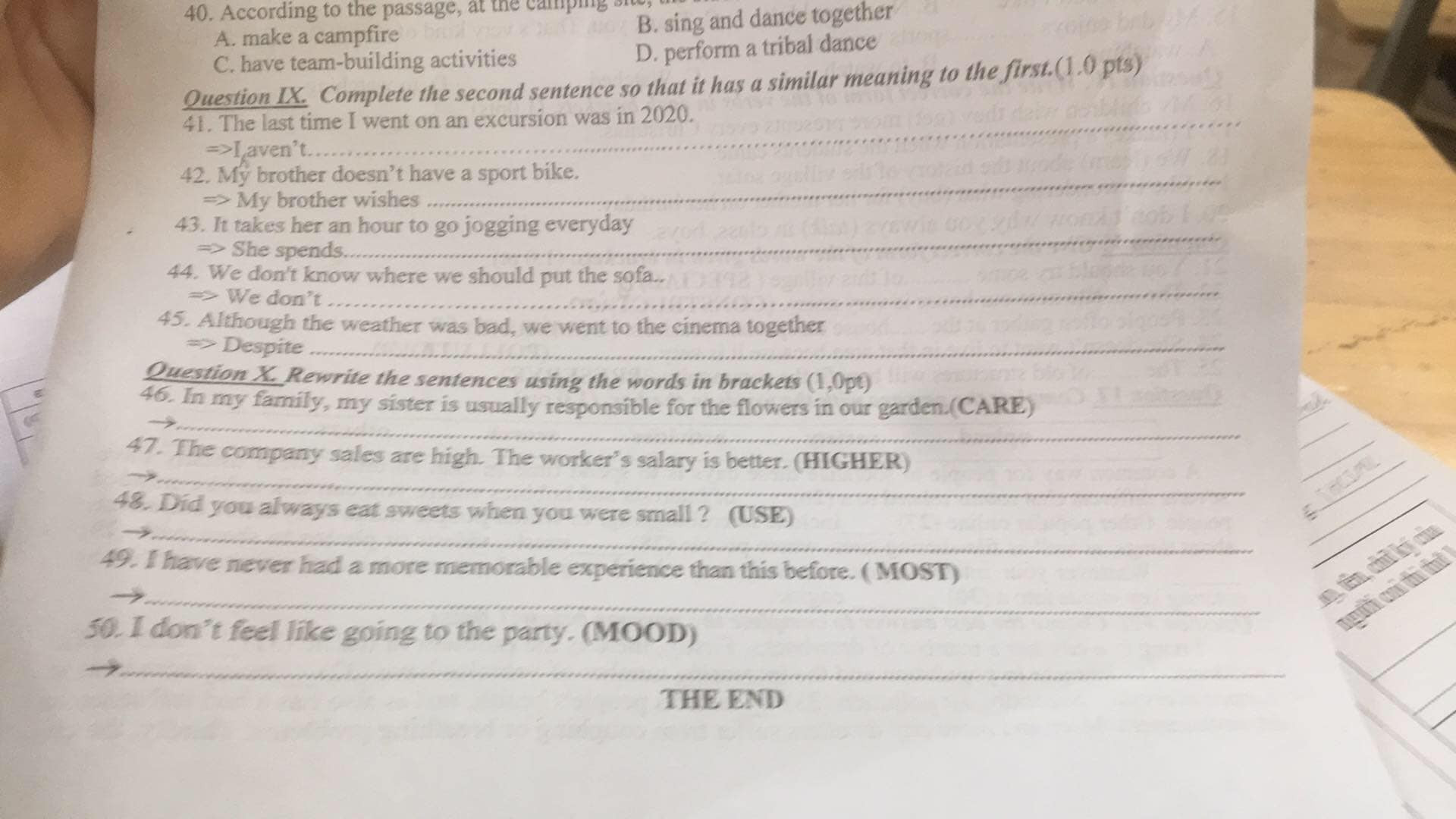 In my family,  my sister is usually responsible for the flowers in our garden(Care)