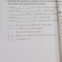 what…..(you/do) on Friday evening