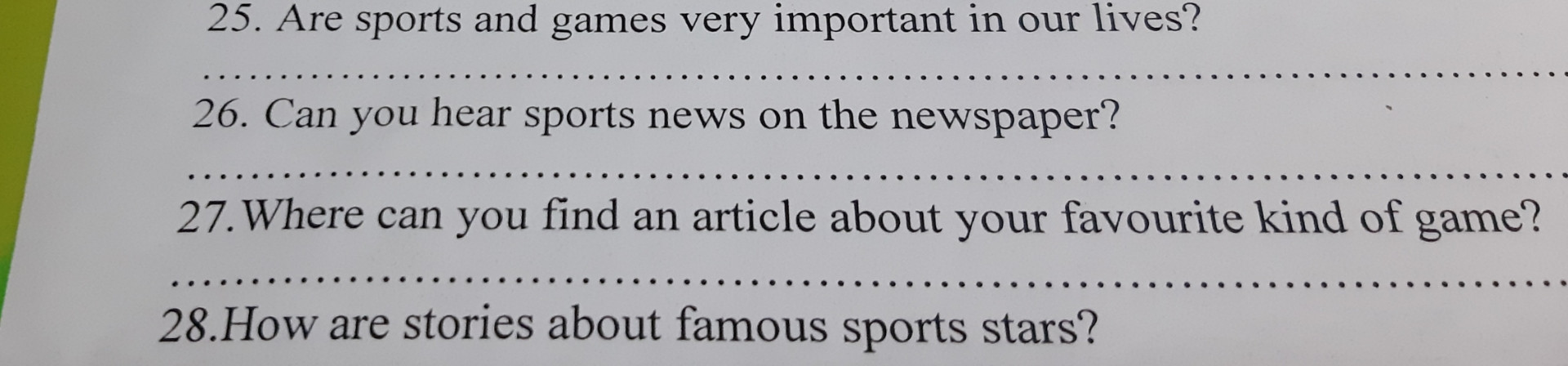 Sports and games play an important role in our life