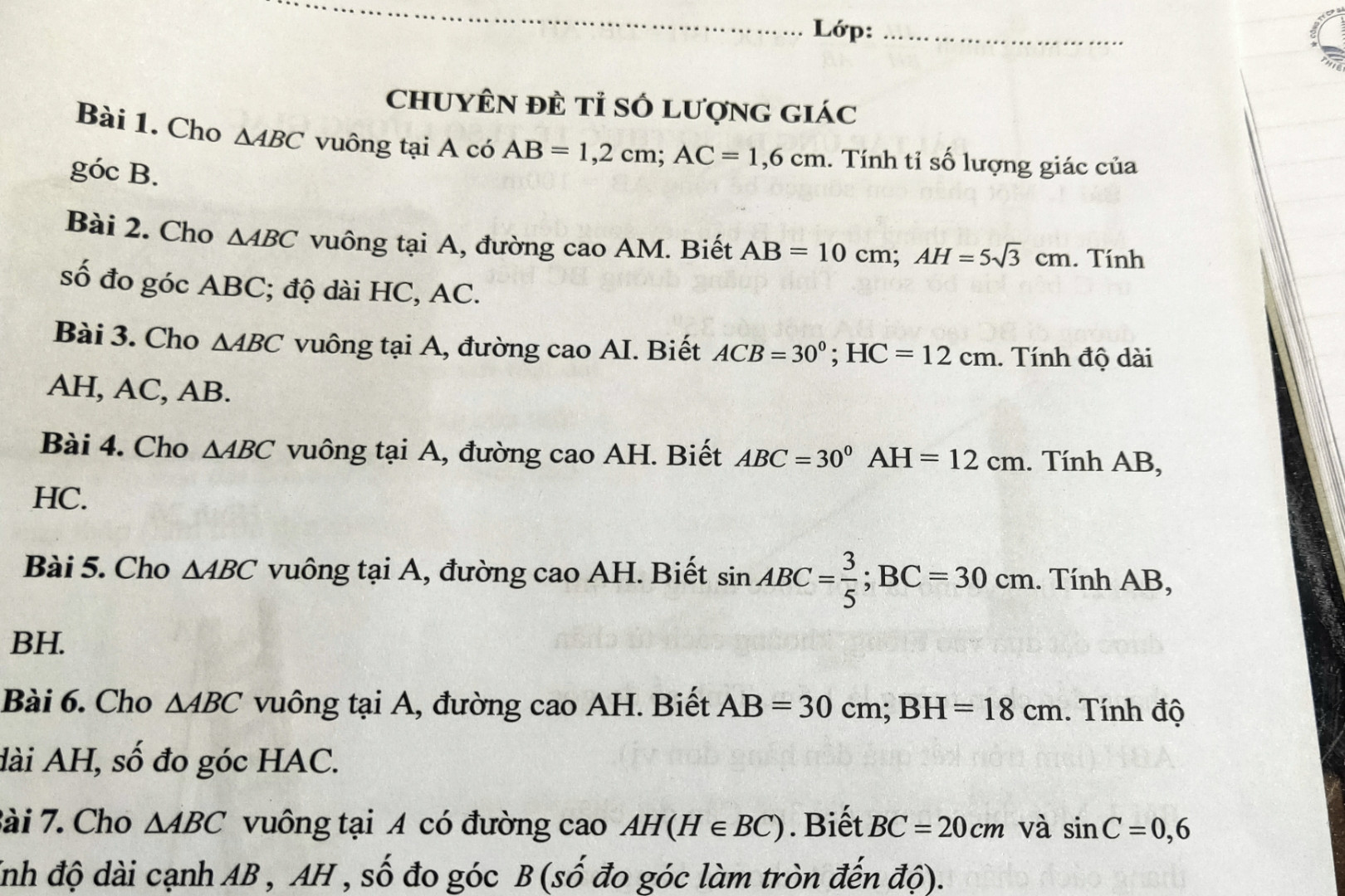 cho tam giác ABC có AB = 15cm, AC = 20 cm, BC = 25cm a) Chứng minh tam giác ABC