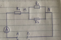 Cho mạch điện như sơ đồ trong đó 
R1=30ôm 
R2=50ôm 
R3=60ôm
UAB=24V 
a, tính điện trở tương đương của đoạn mạch AB 
b, tính I1, I2,I3
