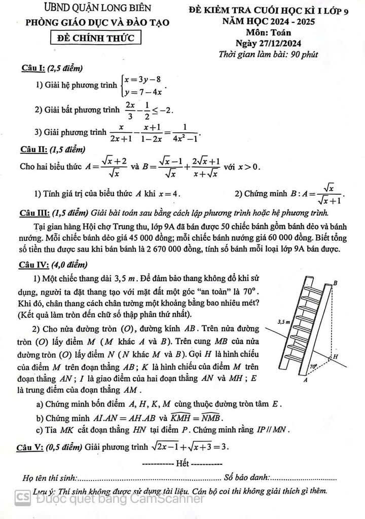 Giải bài toán sau  bằng cách lập phương trình hay hệ phương trình 
Tại gian hàng Hội chợ Trung thu , lớp 9A đã bán được 50 chiếc bánh gồm bánh dẻo và bánh nướng .Mỗi chiếc bánh dẻo 45.000đ; mỗi chiếc bánh nướng giá 60.000đ. biết tổng số tiền thu được sau khi bánh là 2.670.000₫, tính số bánh mỗi loại lớp 9A bán được