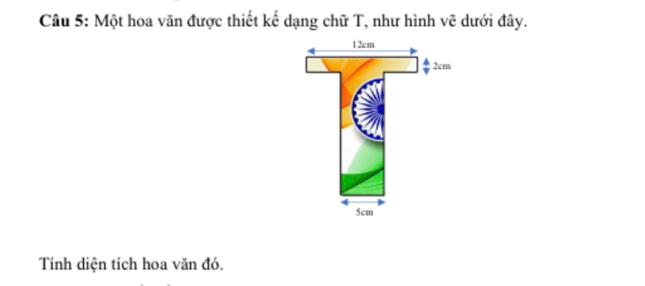 Tính diện tích hình chữ T