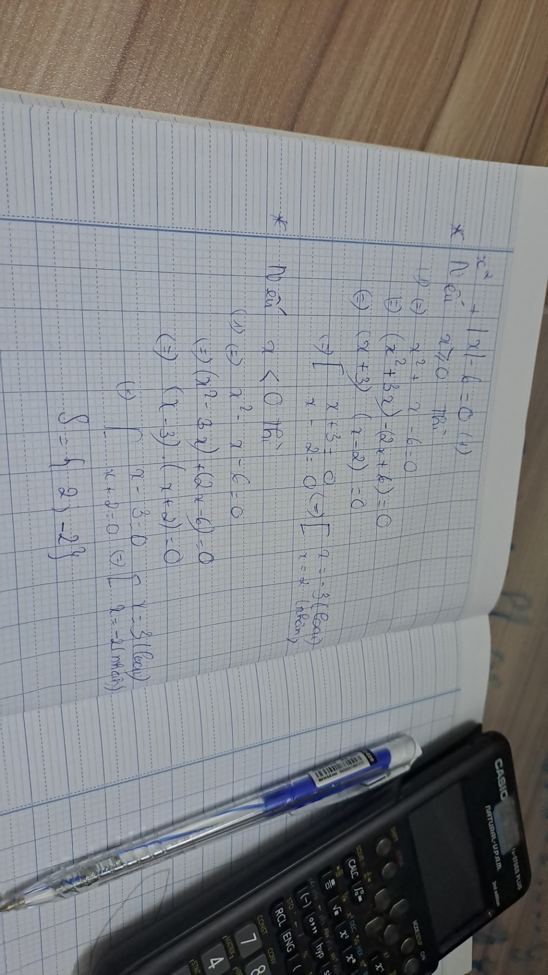 Giải phương trình 
x^2+|x|-6=0