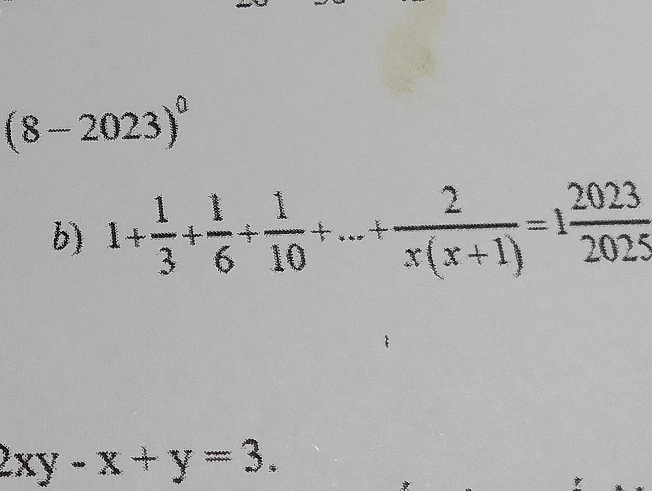 Tìm x:1+1 trên 3+1 trên 6+....+2 trên x(x+1) =1 và 2023 trên 2025