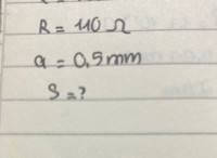 l = 50m

R = 110Omega

a = 0, 5mm

S =