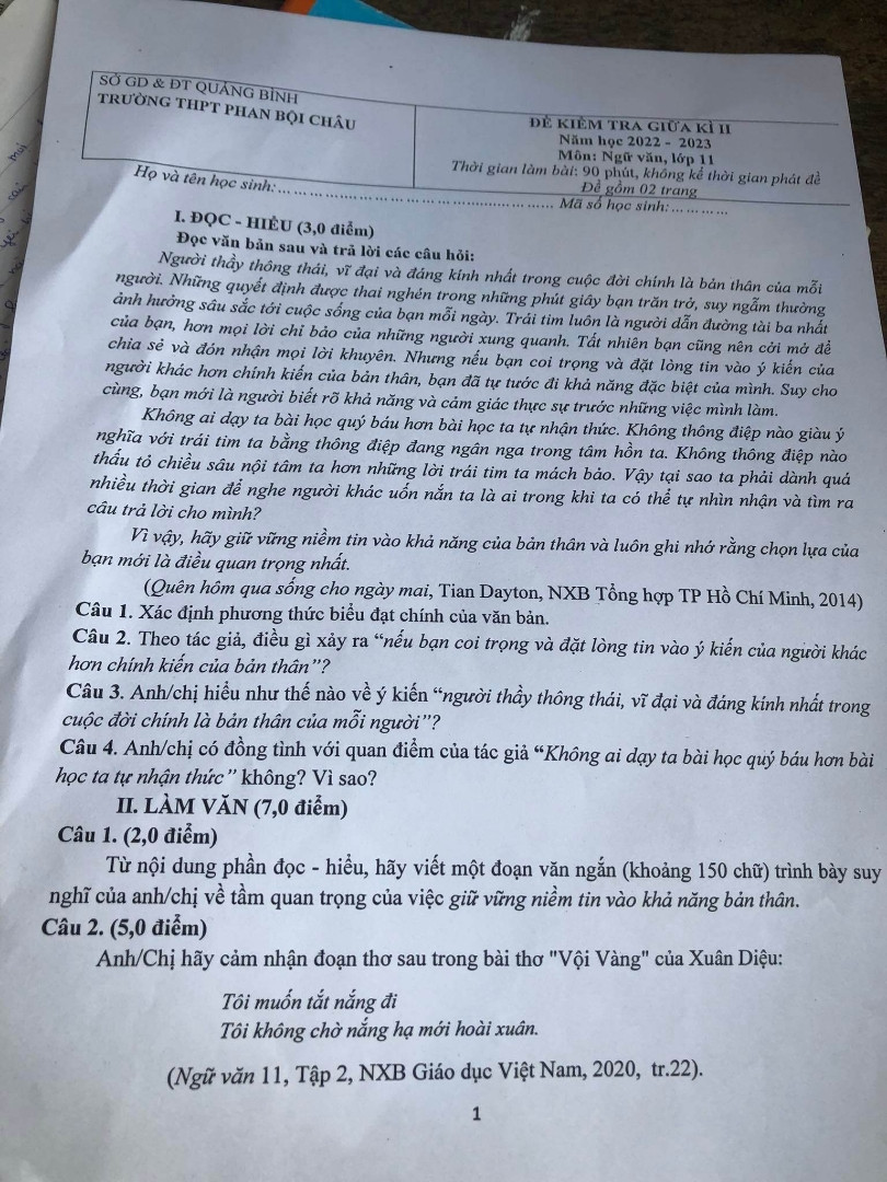 Theo tác giả, điều gì xảy ra " nếu bạn không coi trọng và đặt lòng tin vào ý kiến của người khác hơn chính bản thân mình