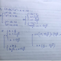 Giải bất pt sau:
a.(1-2x)(x²-x-1)>0
b.x²+10<hoặc=2x²+1/x²-8