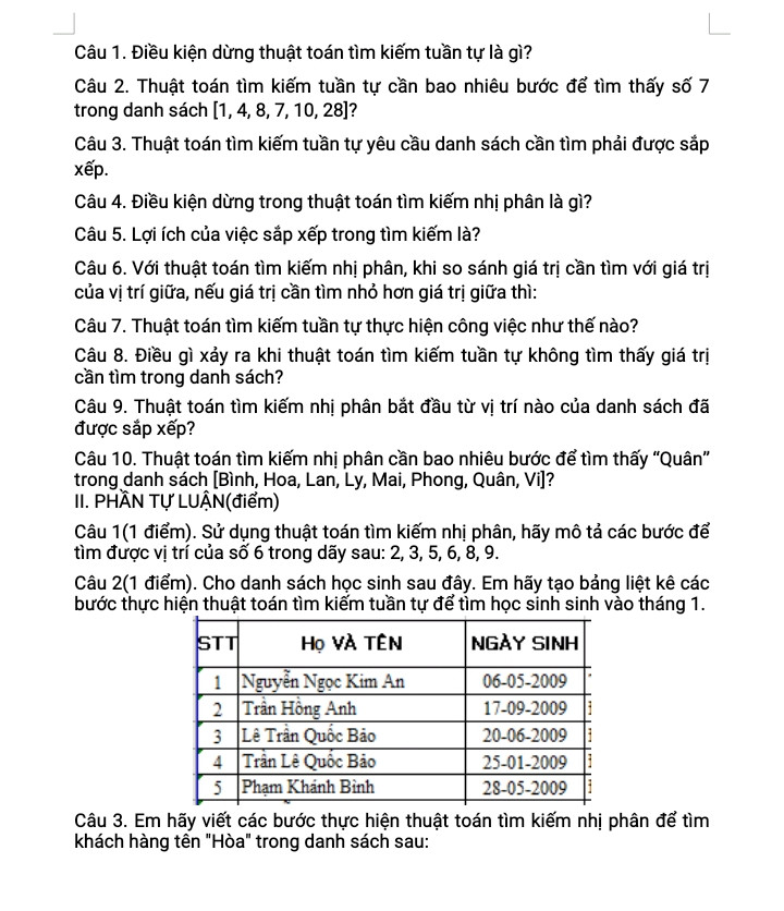 Sử dụng thuật toán tìm kiếm nhị phân hãy mô tả các bước để tìm vị trí số 6 trong dãy số sau 2 3 5 6 8 9