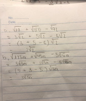 a) √18+√50-√72
b) √125a+√45a-5√5a