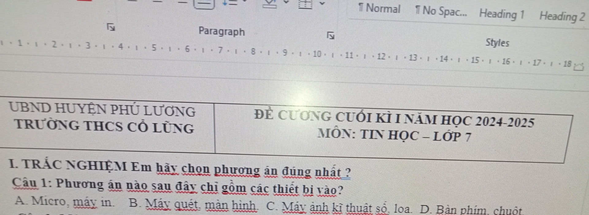 Câu 1:Trong trường hợp nào dưới đây ,mạng không dây tiện dụng hơn mạng có dây : 
A.Trao đổi thông tin khi di chuyển 
B.Trao đổi thông tin cần tính bảo mật cao 
C.Trao đổi thông tin tốc độ cao 
D.Trao đổi thông tin cần tính ổn định 
Câu 2: Một ổ cứng có dung lượng 256GB lưu trữ được tối đa khoảng bao nhiêu bài nhạc có dung lượng 300MB ?
A.600.               B.800.              C.1000.              D.1200