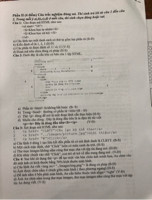 Phần II (4 điểm) Câu trắc nghiệm đúng sai. Thí sinh trả lời từ câu 1 đến câu

2. Trong mỗi ý a), b), c), d) ở mỗi câu, thí sinh chọn đúng hoặc sai.

Câu 1: Cho đoạn mã HTML như sau:

<ol start="10">

<li>Khoa học tự nhiên</li>

<li>Khoa học xã hội </li>

</ol>

a) Câu lệnh tạo một danh sách có thứ tự gồm hai phần tử (B-Đ)

b) Kiểu đánh số là 1, 2, 3 (H-Đ)

c) Các phần tử được đánh số 11 và 12 (V-S)

d) Đoạn mã trên chưa đúng cú pháp (H-S)

Câu 2: Dưới đây là cấu trúc cơ bản của 1 tệp HTML.

<html>

<head>

5

<metaいた

3

<title>Tón trang Rob</title>

6

</head>

<body>

<div>

<h1> Trang web va HTV1. </h1>

<p>Đây là đông đảu tiên</p>

2

4

<>

<p>cây là dòng cuối cùng </p>

</div>

<p>tang nay duoc lan bei<em>ahim bạn 14</em></p>

-</body>

</html>

a) Phần tử <html> là không bắt buộc (B-S)

b) Trong <head> thường có phần tử <title>(B – Đ)

c) Thẻ <p> dùng để mô tả một đoạn lệnh cần thực hiện (H-S)

d) Muốn cho dòng : Đây là dòng đầu tiên là in đậm thì thì viết

<p><b> Đây là dòng đầu tiên</b></p> (V-Đ)

Câu 3: Xét đoạn mã HTML như sau:

<a href= "CLBTT">Câu lạc bộ thể thao</a> 1

7

href="../images/picture.jpg">Giới thiệu</a> 2 <a

3 <a href="#">Click</a>

a) Câu lệnh ở dòng 1 tạo liên kết đến phần tử có mã định danh là CLBTT. (B-S)

b) Một cách mặc định, chữ “Click” luôn có màu xanh da trời. (H-S)

c) Thư mục images không nằm cùng thư mục cha với tệp tin đang mở. (H-Đ)

d) Khi nháy chuột vào chữ “Click”, con trỏ sẽ trở về đầu trang đang mở. (V-Đ)

Câu 4: Sau khi sử dụng thẻ <p> để tạo một văn bản chứa ảnh minh họa, An chèn vào

đó một ảnh có kích thước bằng 70% kích thước màn hình.

a) Câu lệnh An viết <img src="../images/img.png"> là đúng cú pháp (B-Đ)

b) Ảnh được chèn nằm ở chính giữa màn hình ( theo phương ngang) (H-S)

c) Để ảnh nằm ở bên phải màn hình, An cần thêm thuộc tính align="right" (V-Đ)

d) Ảnh An chèn nằm trong thư mục images, thư mục images nằm cùng thư mục với tệp tin An đang viết. (V-S)