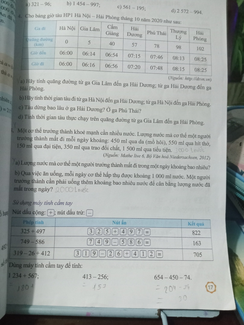 Phép cộng phép trừ các số tự nhiên