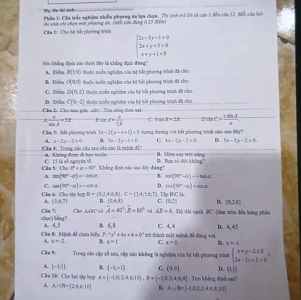 Từ hai vị trí A-B của tòa nhà. Người ta quan sát đỉnh C của ngọn núi. Biết rằng