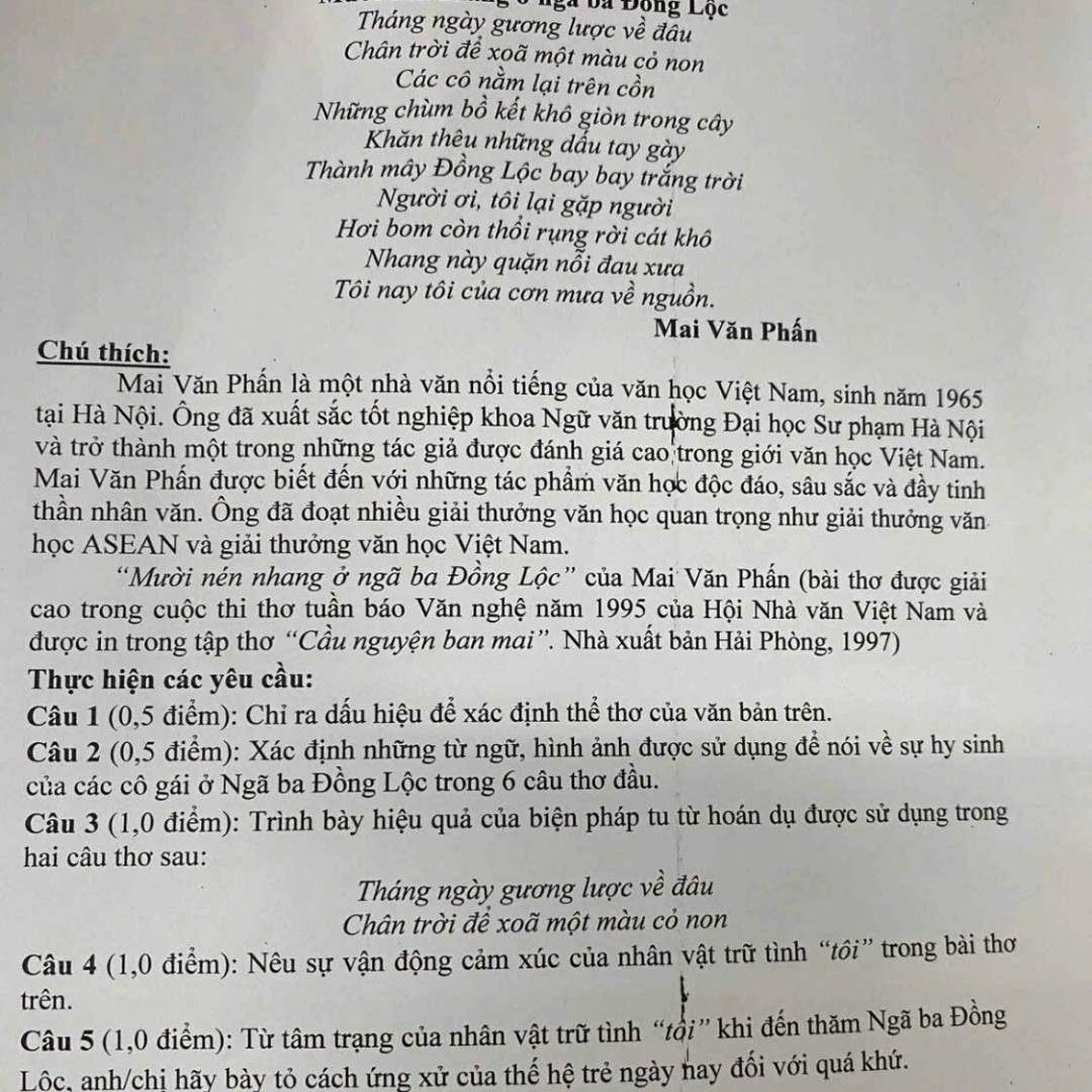 Bài thơ mười nén nhang