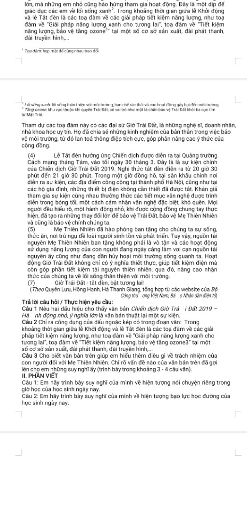 Chỉ ra công dụng của dấu ngoặc kép có trong đoạn văn trong khoảng thời gian giữa Lê khả động và lấy tắt Đèn của các tọa đàm về giải pháp tiết kiệm năng lượng như ta làm về giải pháp năng lượng xanh cho tương lai tọa đàm về tiết kiệm năng lượng bảo vệ tầng ozone 3 tại một số cơ sở sản xuất đài phát thanh đài truyền hình