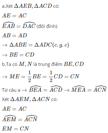 Cho Tam Giác ABC , Góc B Và Góc C Nhọn. Trên Tia đối Tia AB Lấy điểm D ...