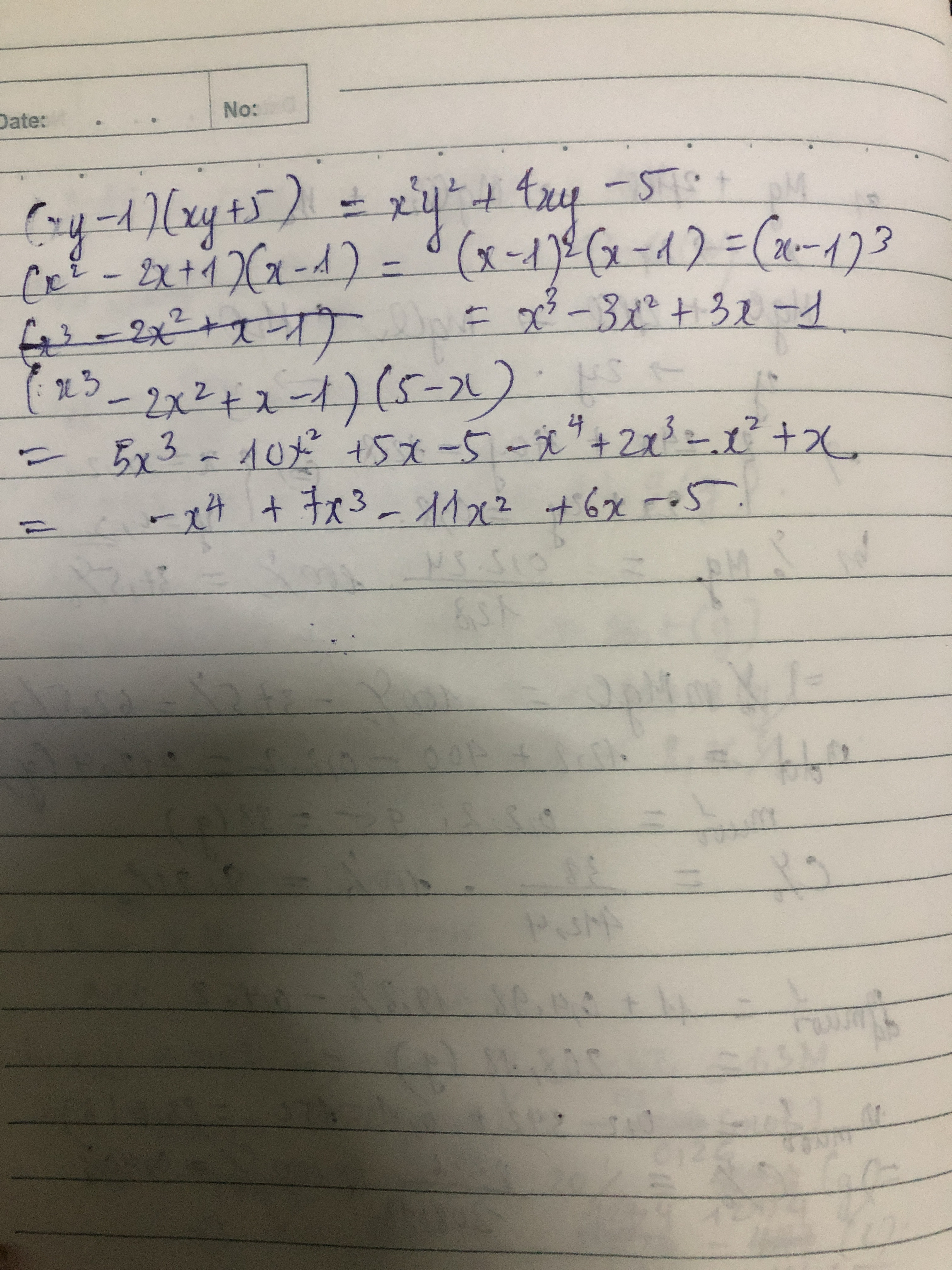 A Xy 1 Xy 5 B X Mũ 2 2x 1 X 1 C X Mũ 3 2x Mũ 2 X 1 5 X