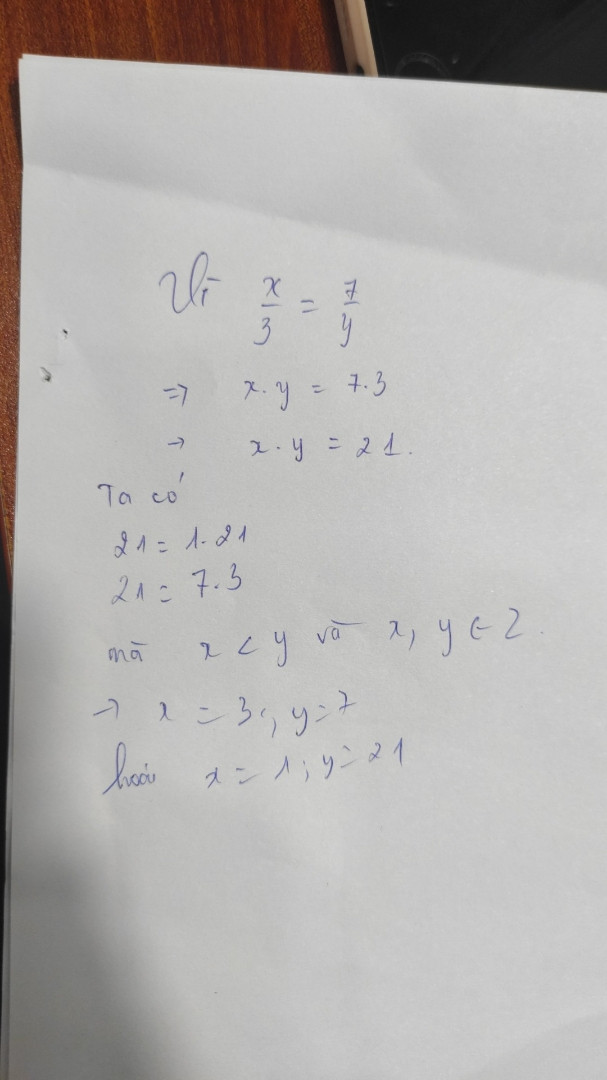 Tìm x,y thuộc z biết x3=7y và x<y