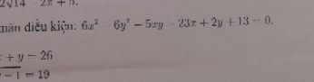Tìm các cặp số nguyên (x;y) thỏa mãn đk: 6x^2 -6y^2 -5xy -23x +2y +13 =0