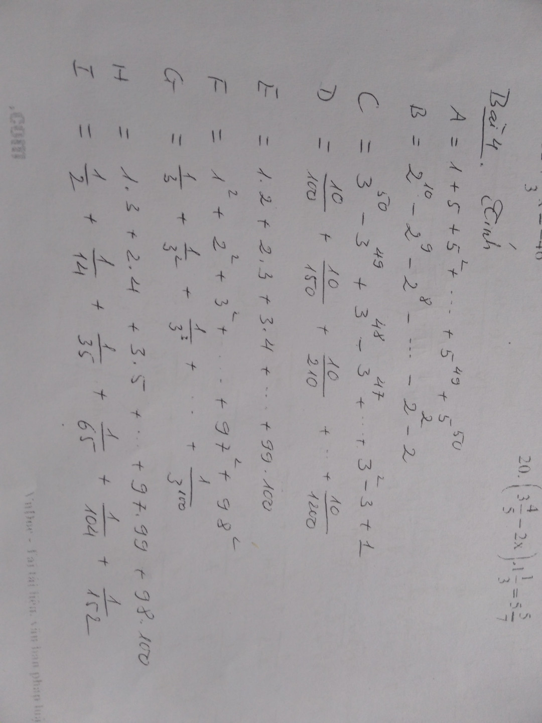 A=1+5+5²+......+5⁴⁹+5⁵⁰