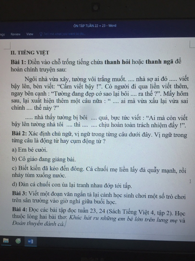 Điền vào chỗ trống tiếng chứa thanh  hỏi hoặc  thanh ngã để hoàm chỉnh truyện sau