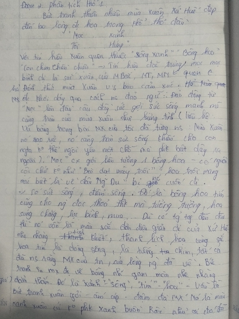 Phân tích khổ 2,3 bài "mùa xuân nho nhỏ " Thanh Hải