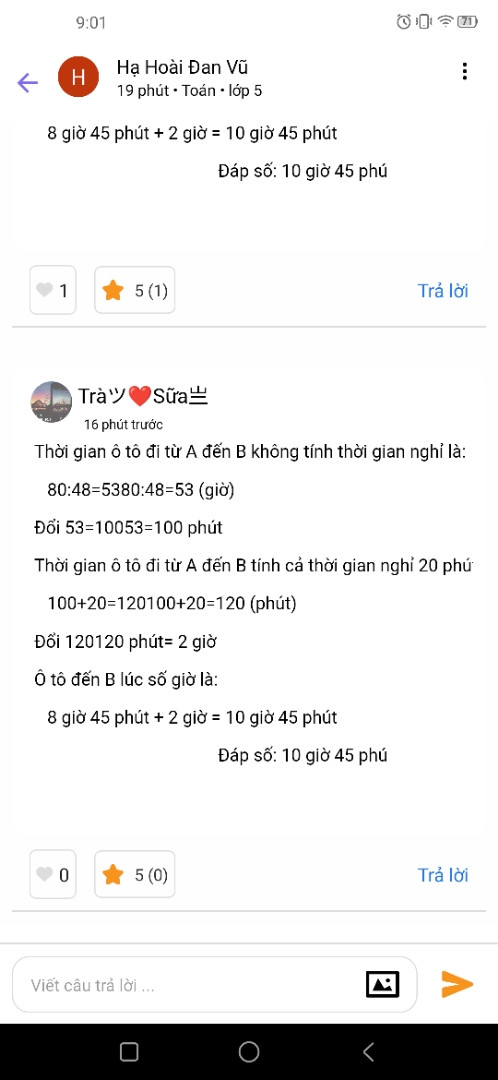 Hai tỉnh A và B cách nhau 80 km.Một ô tô đi rừ A lúc 8 giờ 45 phút với vận tốc 48 km/giờ.Giữa đường ô tô nghỉ 20 phút.Hỏi ô tô đến B lúc mấy giờ?
Mk cảm ơn!!!?