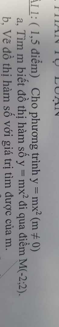 Cho hàm số y=1/3 x^3+mx^2+(2m-1)x-1, với m là tham số. Tìm tất cả các giá trị của m để hàm số