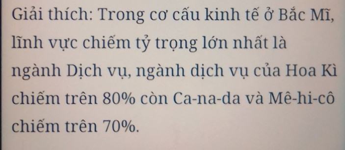 - Trong cơ cấu kinh tế của Bắc Mĩ, nghành nào có tỉ trọng lớn nhất? 
- Tỉ lệ dân cư thành thị của Trung và Nam Mĩ? 
- Thành phần dân nhập cư ở Châu Đại Dương chiếm khoảng bao nhiêu phần trăm? 
- Nguyên nhân dẫn đến già hóa ở Châu Âu? 
- Châu Nam Cực là trung tâm khí ác nào? 
- Nghành kinh tế có tỉ lệ lao động thấp nhất Bắc Mĩ là? 
- Dân cư Châu Âu chủ yếu theo tôn giáo nào?  
( Giúp mình ạ)