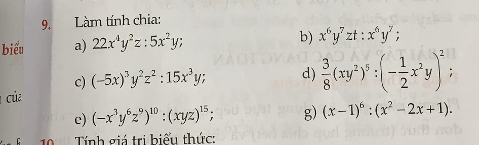 22x⁴ y² z : 5x²y