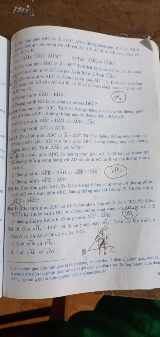 Giúp em giải bài 16 và 18 với nhé, hình ở dưới
