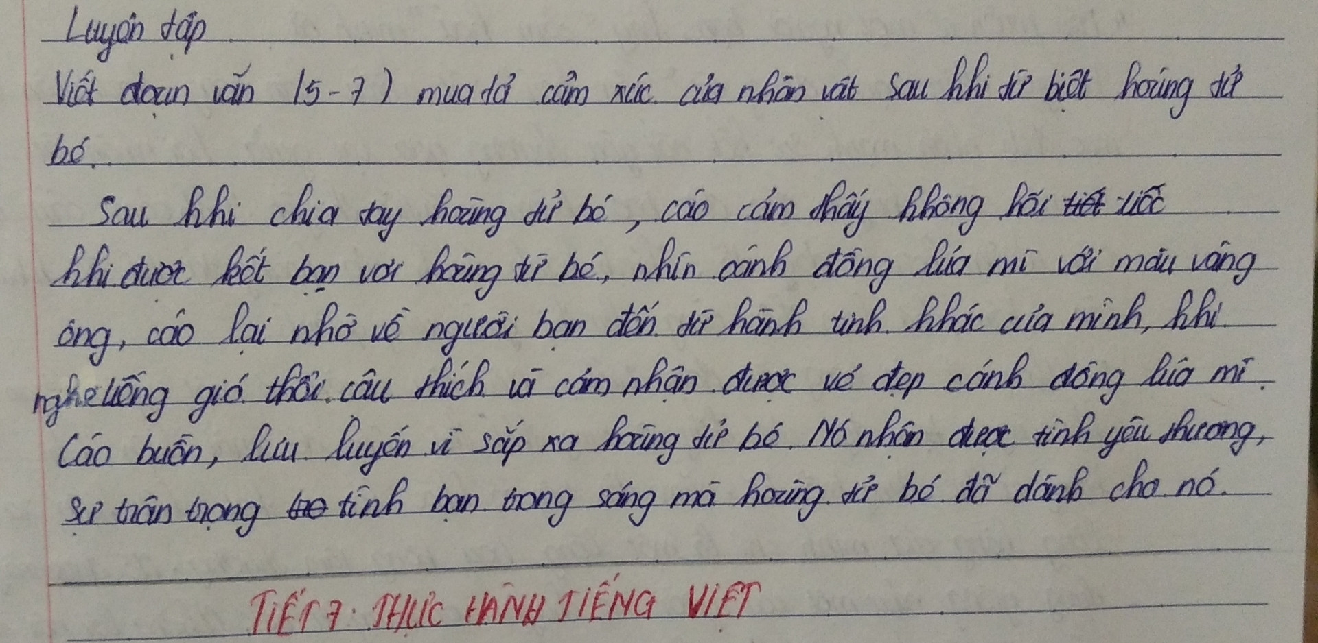-hãy nhập vai hoàng tử bé để ghi lại nhật kí về người bạn mới cáo -viết một doạn...
