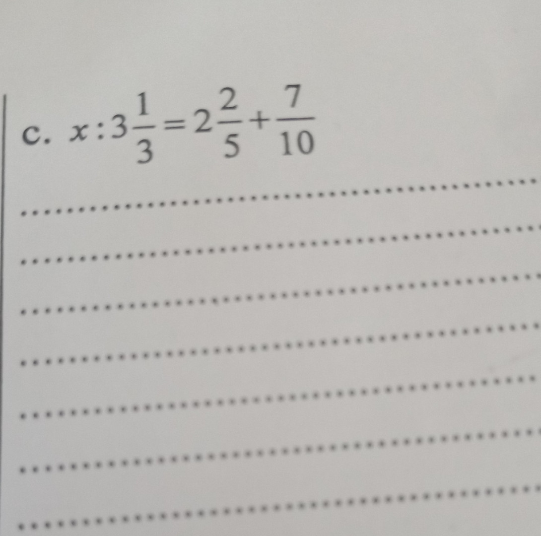 Tìm X
4 và 4/9 : X = 2 và 2/3
4 và 1/4 - X = 2 và 5/8
4 và 1/3 x X = 1 và 1/2
X + 3 và 2/5 = 4 và 1/10