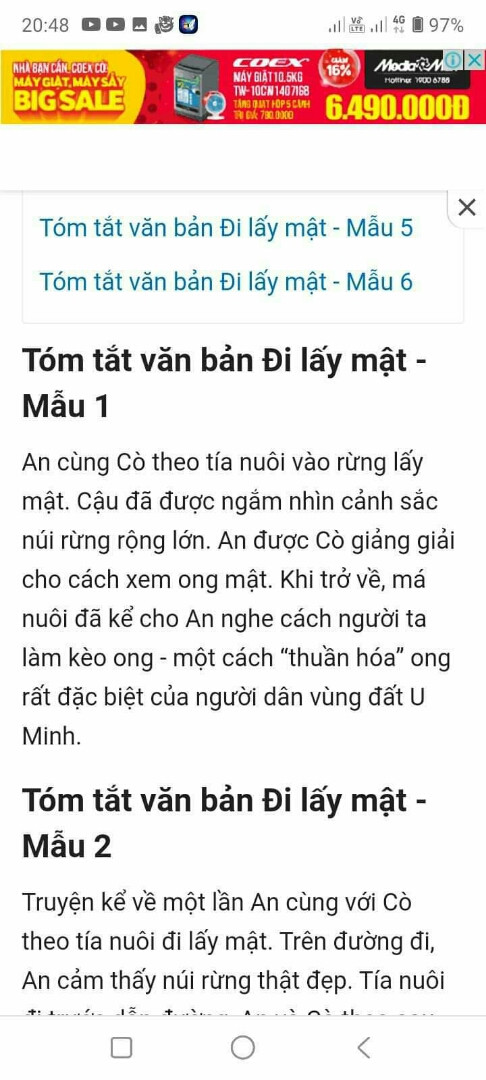 Tóm tắt văn bản đi lấy mật