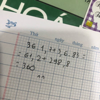 Phân thích đa thức thành nhân tử
36x1,7+3,6x83