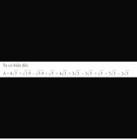 Rút gọn biểu thức:4√3+√27-√45+√5