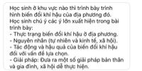 Tìm hiểu về biến đổi khí hậu ở địa phương viết một bài báo cáo về thực trạng và đề xuất các giải pháp để ứng phó với biến đổi khí hậu ở địa phương