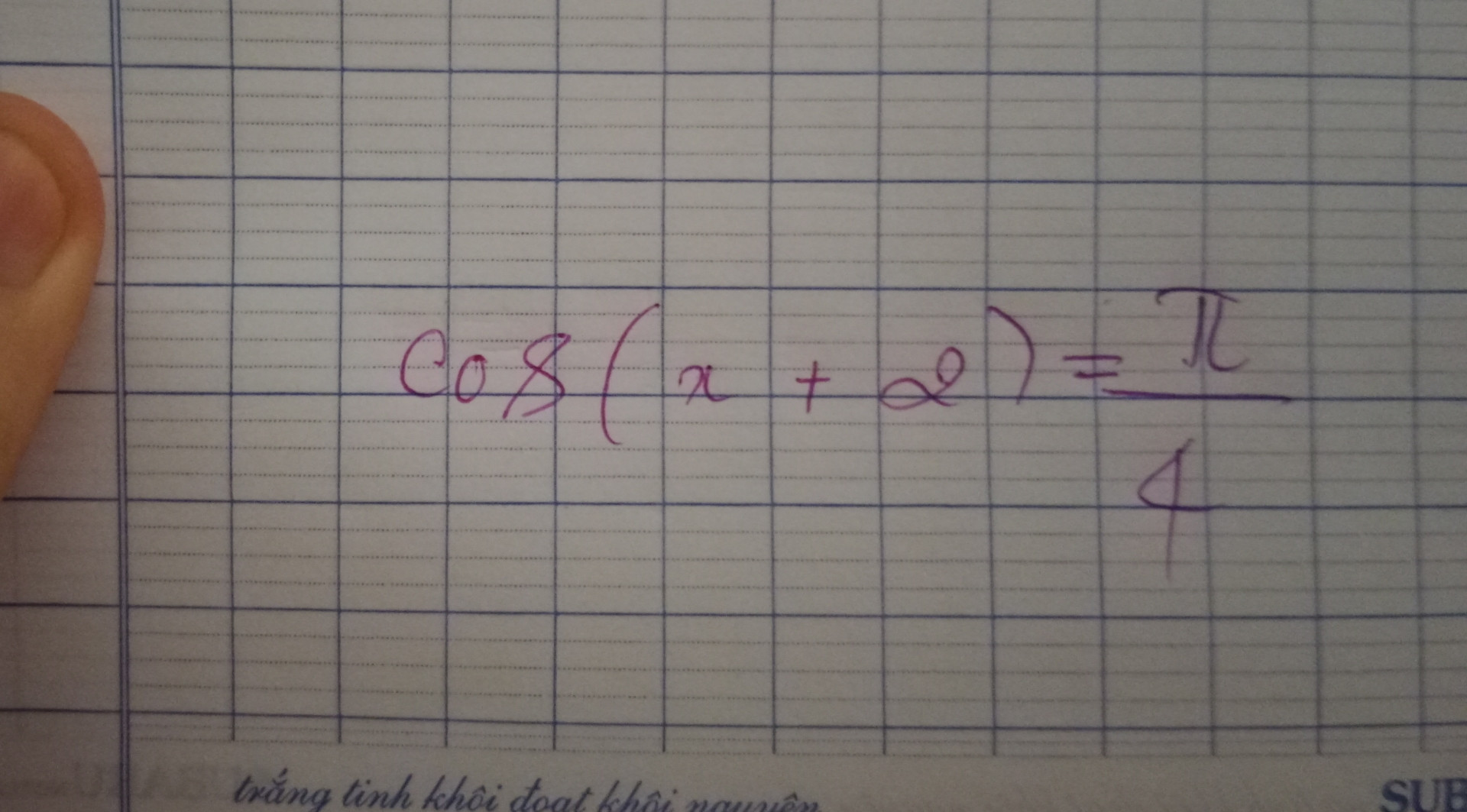 Cos ( X+2) = π/4