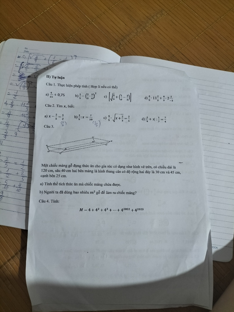 Câu 2 Tìm x,biết 
A) x – 2/5 =1/2
B) 1/5 : X = 7/10
C) 6/5 .  Căn bậc X + 2/3 = 2/5
D) giá trị tuyệt đối 1/4 +X : 1/7 = 7)4 giúp mình với ạ cần làm luôn hôm nay luôn ạ mai mình ik học thêm rồi ạ