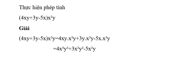 Thực hiện phép tính
(4xy+3y-5x)x²y