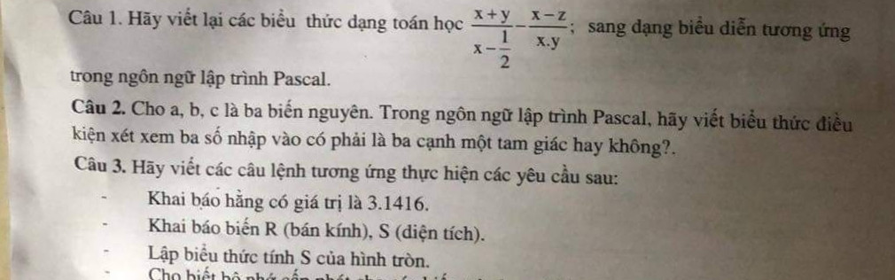 Cho M, N là hai biến nguyên l. Trong ngôn ngữ lập trình Pascal, hãy viết biểu thức điều kiện để biểu thị M chia hết cho 3 và N chia hết cho 2