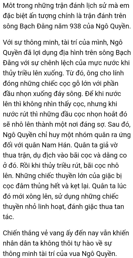 Viết bài văn kể về một sự việc có thật liên quan đến nhân vật hoặc sự kiện lịch sử em đã chứng kiến hoặc tham gia (ngôi kể xưng tôi)
